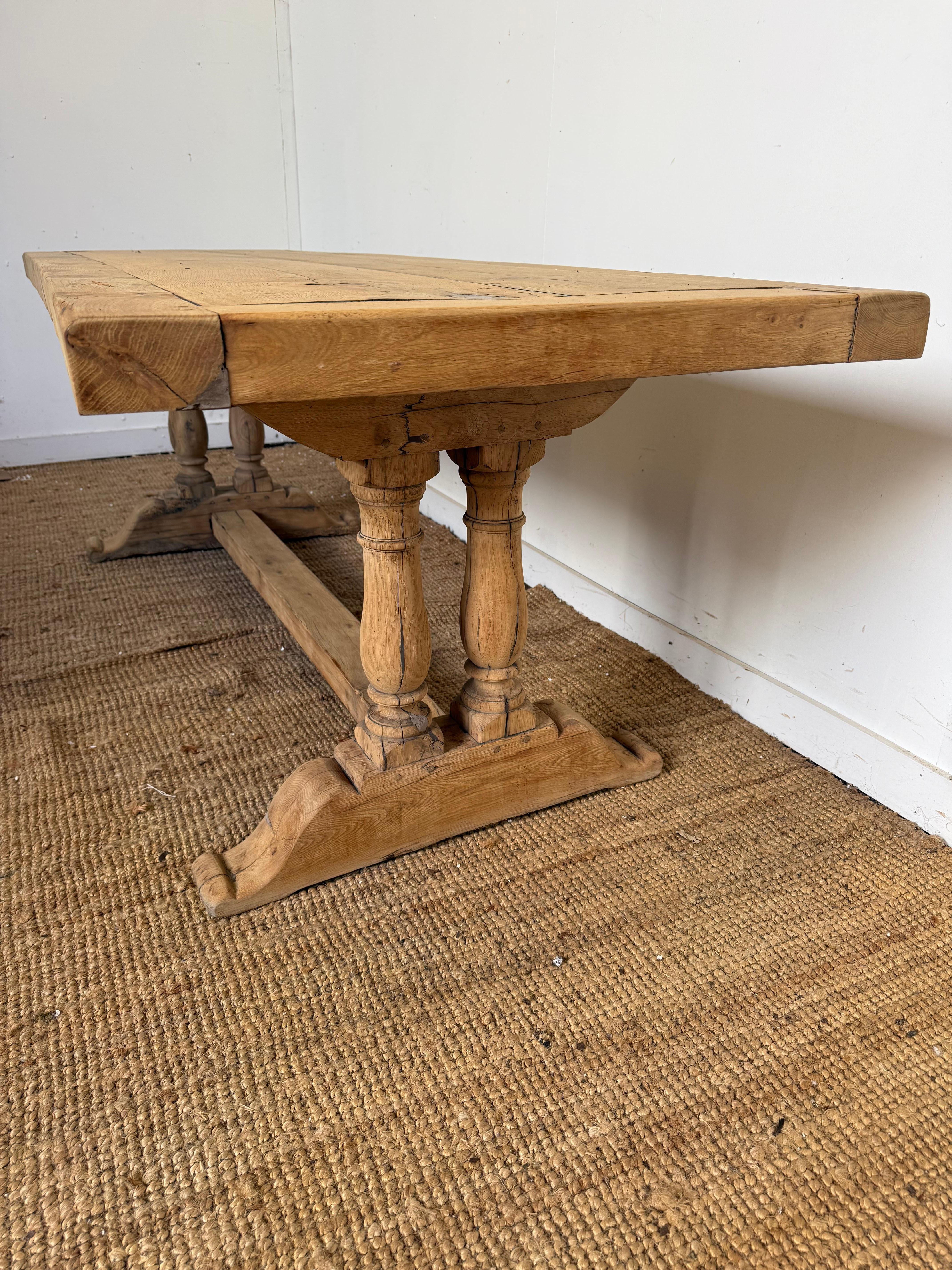 Bleached oak refectory table in the Louis XVI style For Sale 8