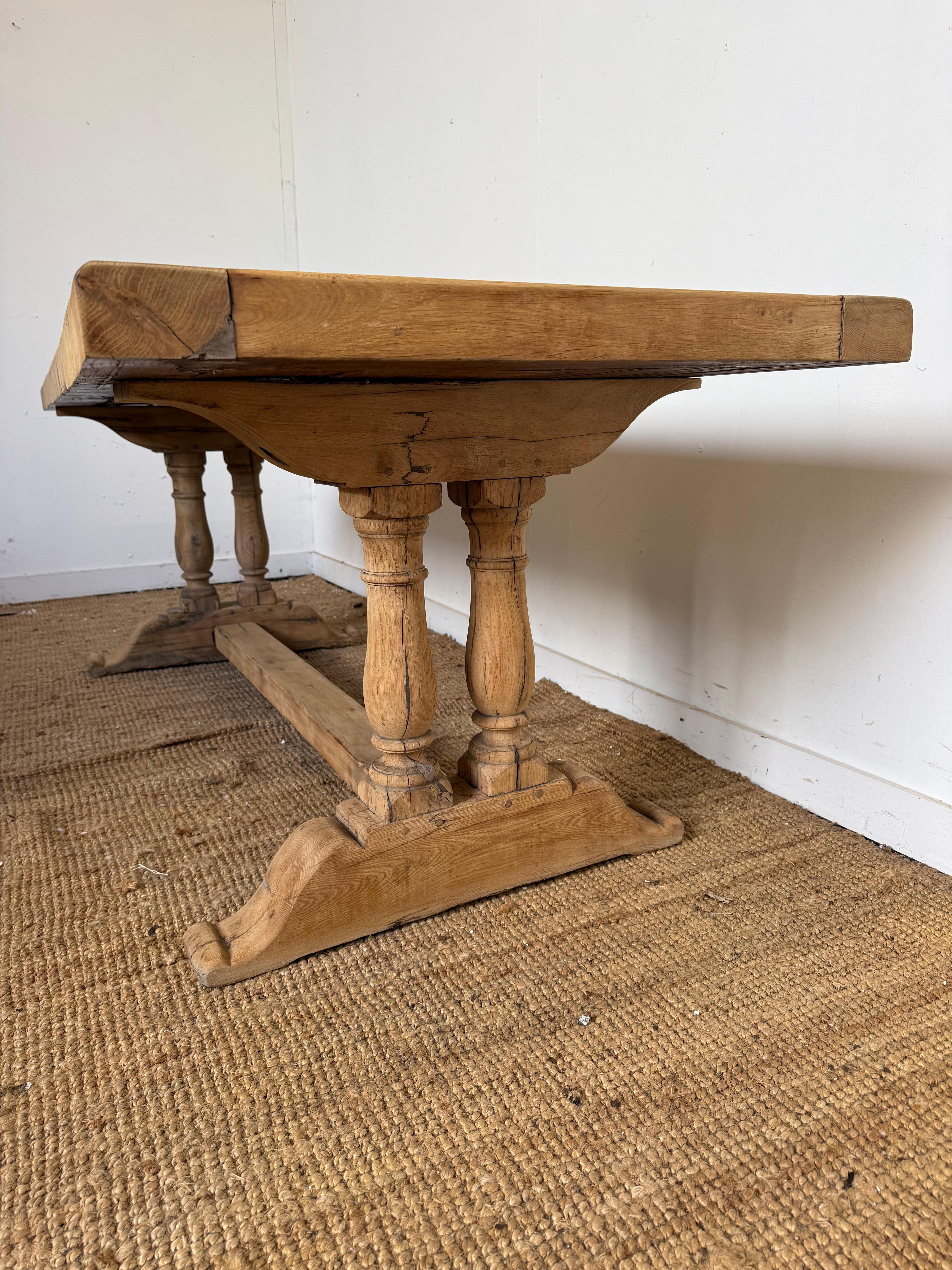 Bleached oak refectory table in the Louis XVI style For Sale 9