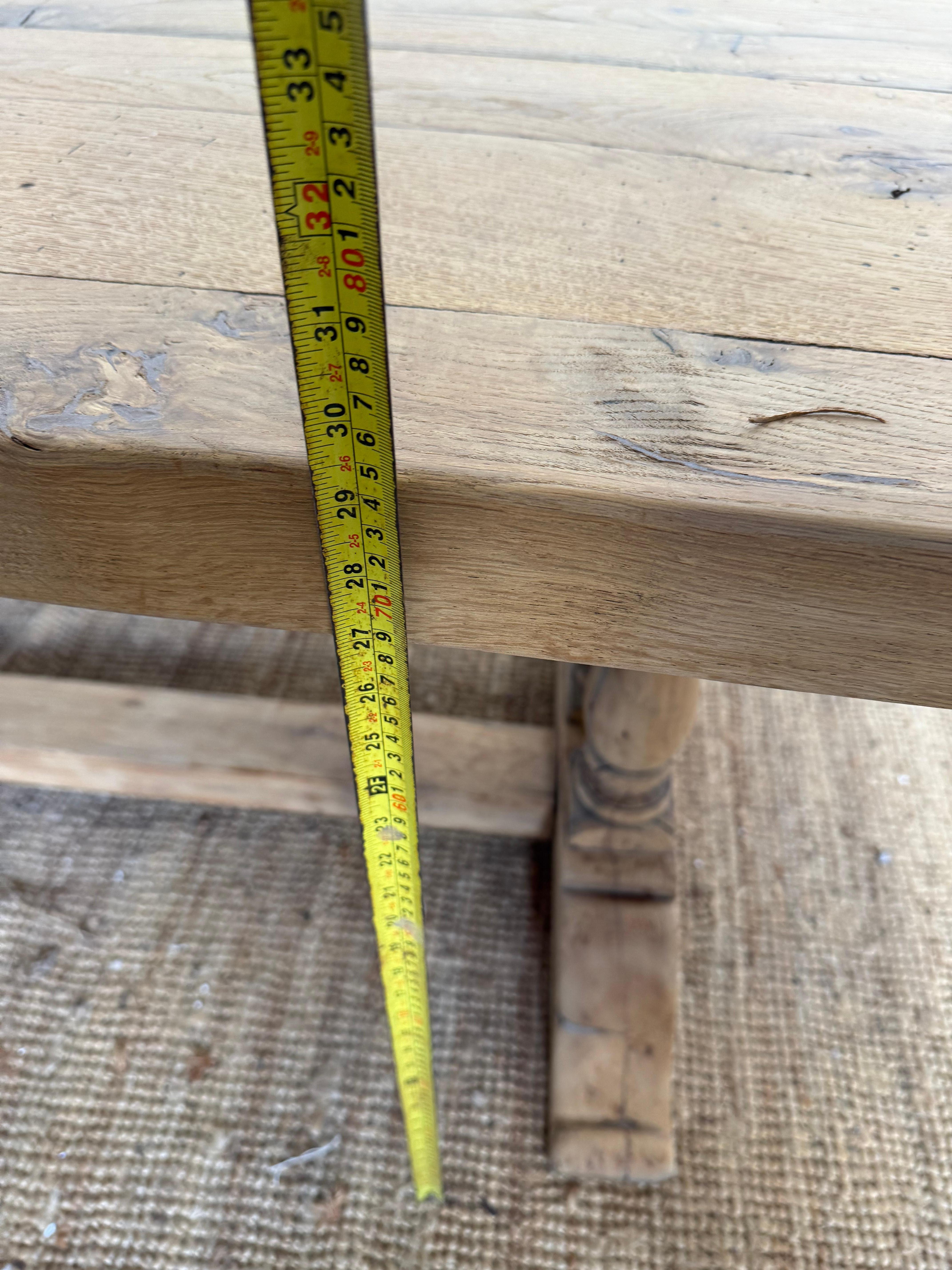 Bleached oak refectory table in the Louis XVI style For Sale 12