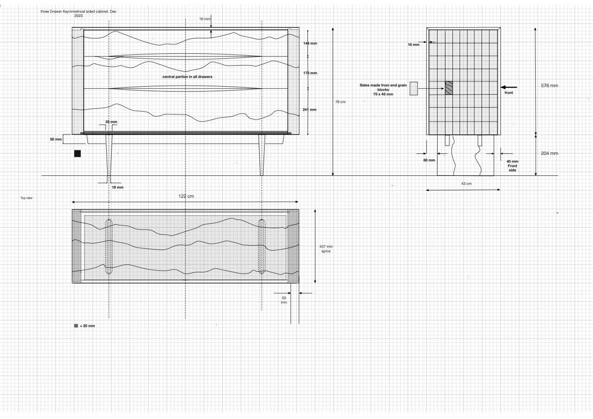 Bleached oak side chest of drawers with asymmetrical sides by Jonathan Field For Sale 7