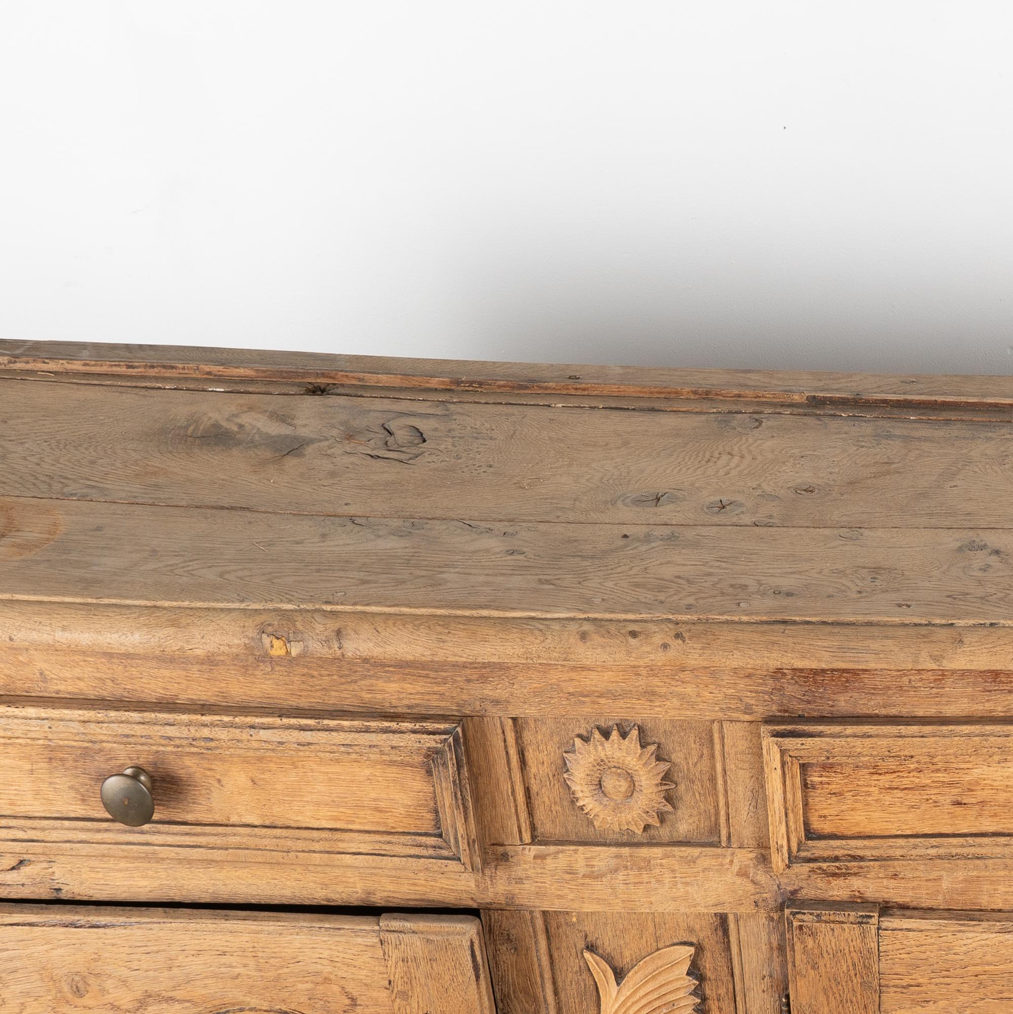 19th Century Bleached Oak Sideboard Buffet from France, circa 1800's