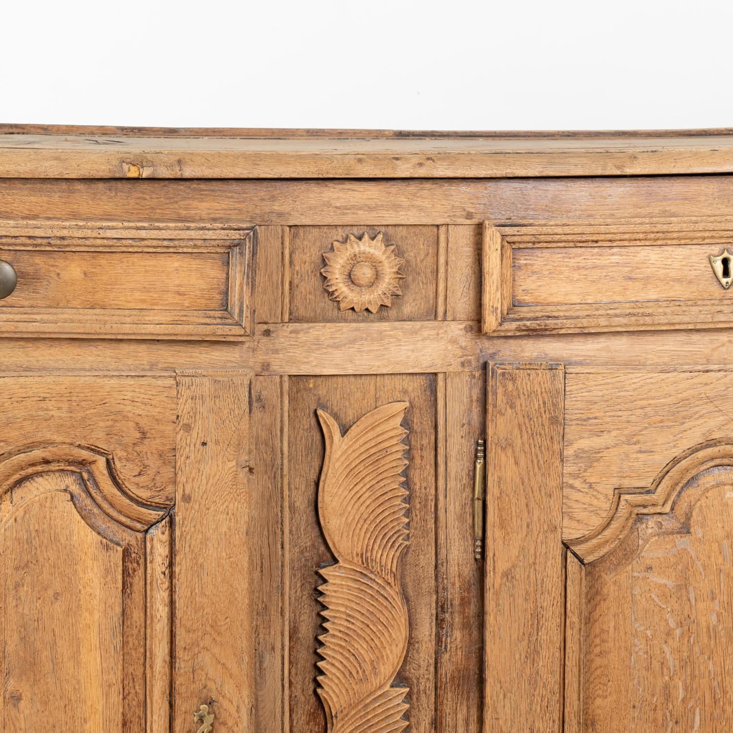 Bleached Oak Sideboard Buffet from France, circa 1800's 2