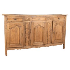 Antique Bleached Oak Sideboard Buffet from France, circa 1800's