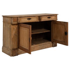 Bleached Oak Sideboard, French Provincial Style, 19th Century, Antique