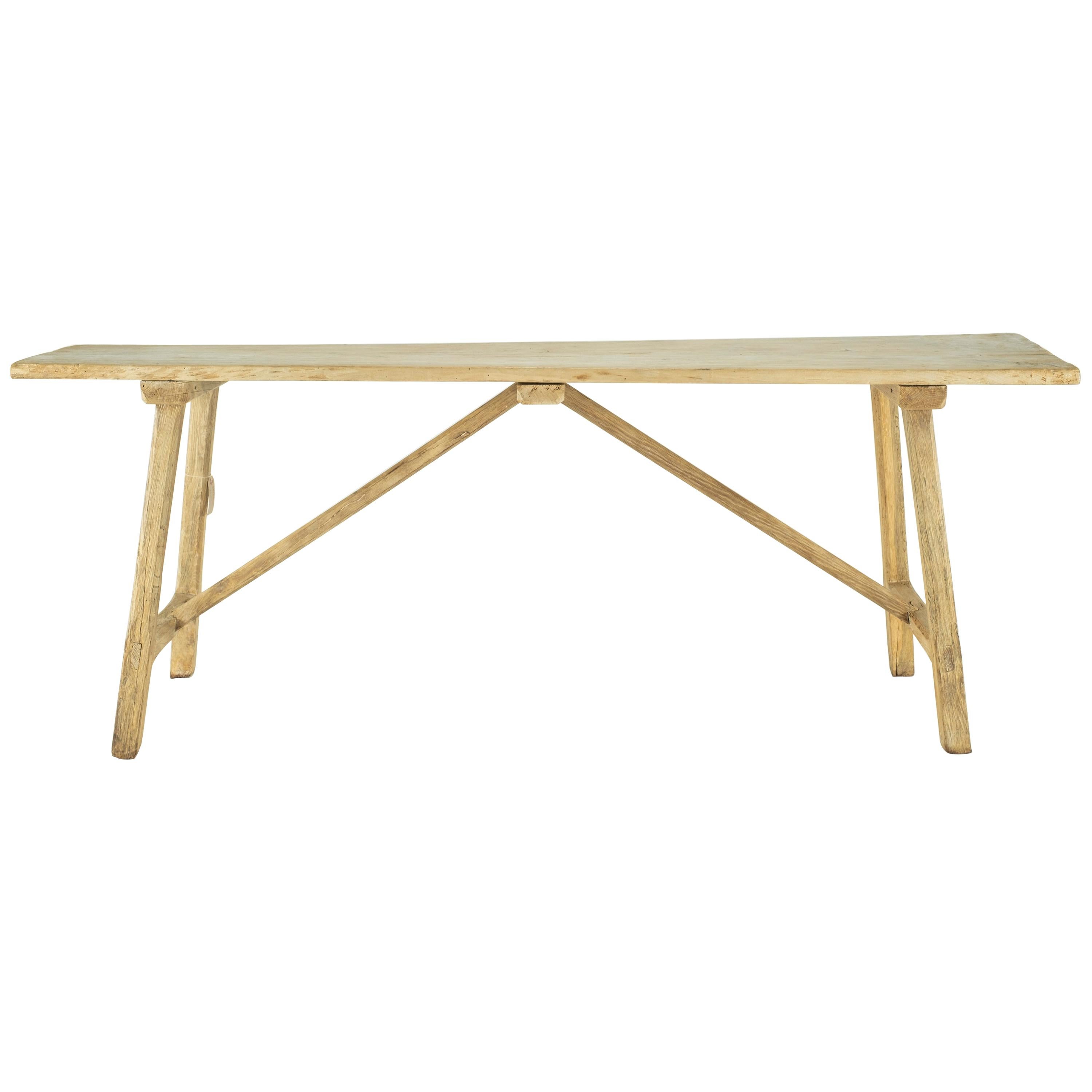 Bleached Oak Spanish Console Table