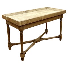 Antique Bleached Oak Tray Top Prep Table