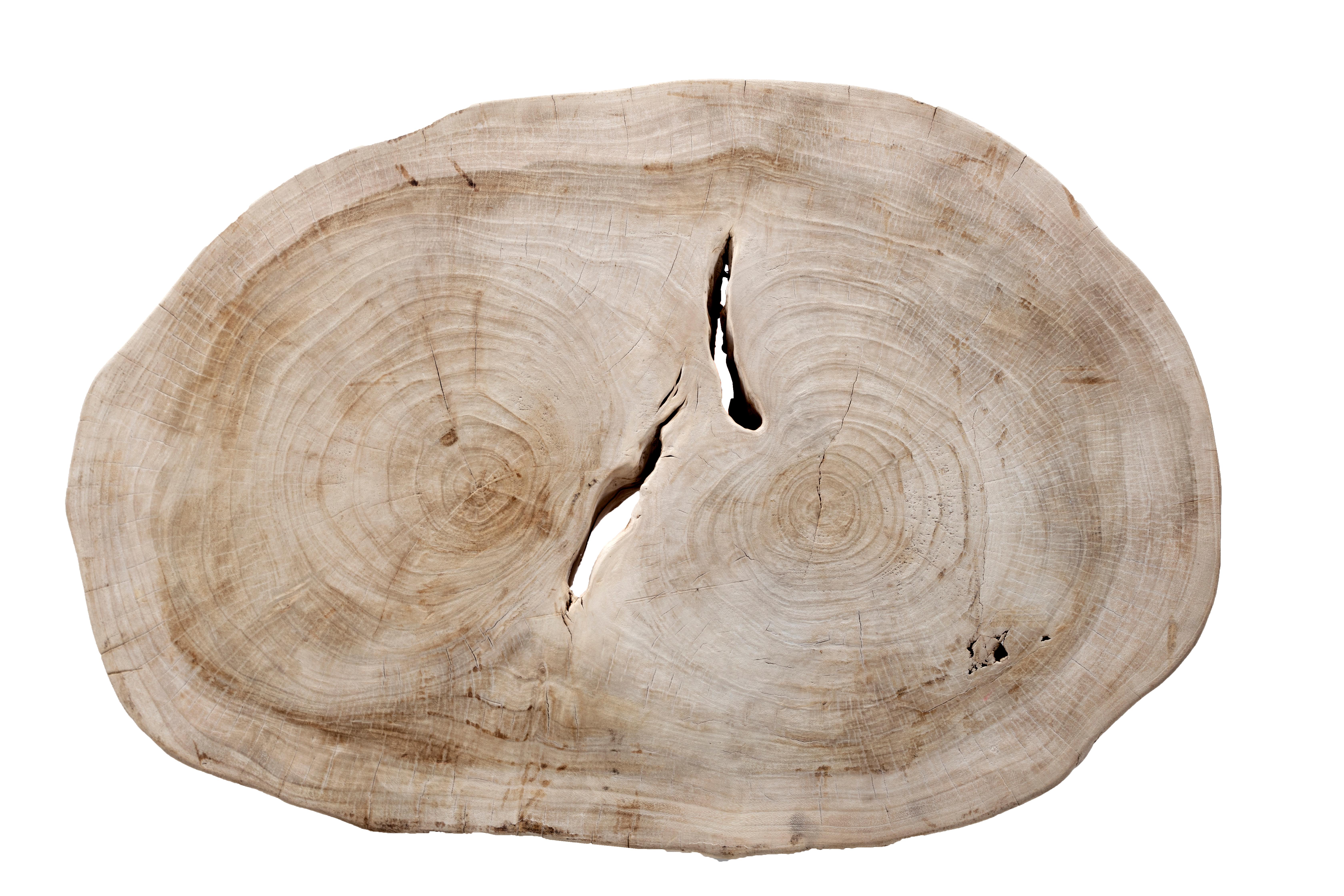 20th Century Bleached Organic Form Lychee Wood Coffee Table 