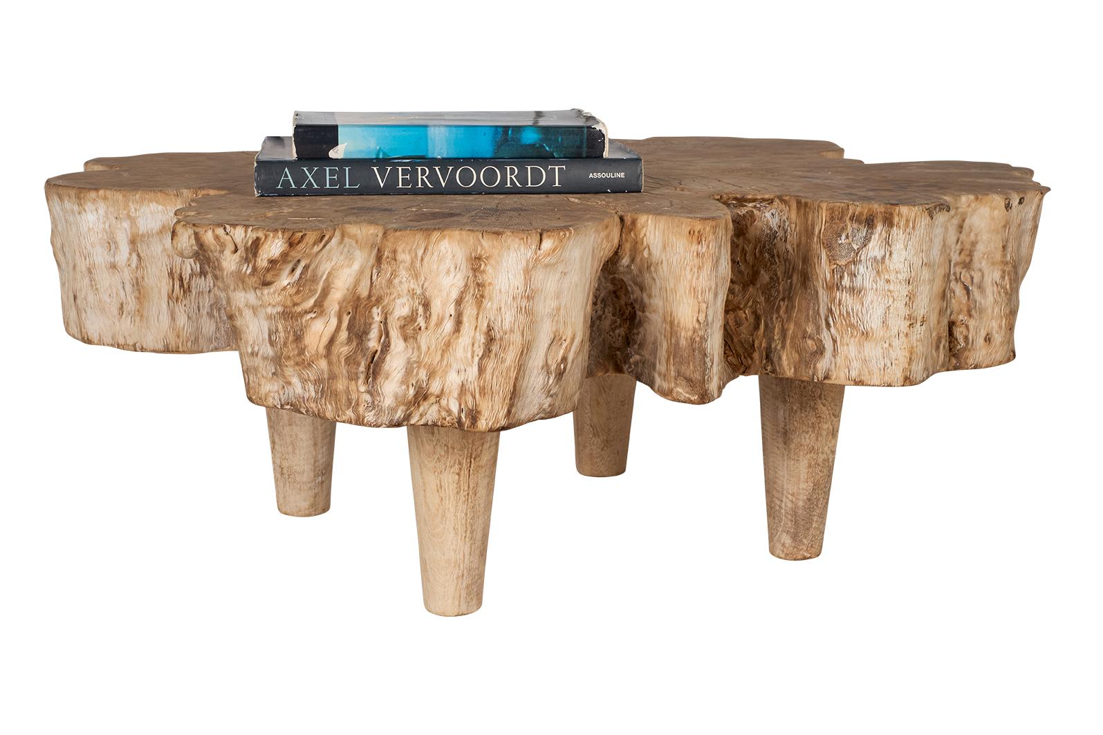 Organic Modern Bleached Organic Lychee  Wood Coffee table