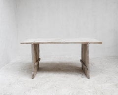 Bleached-Out Hewn Slab Table