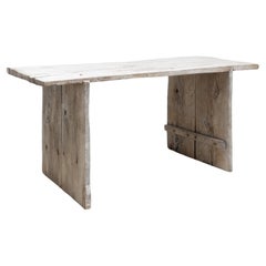 Antique Bleached-Out Hewn Slab Table 