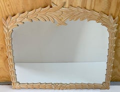 Miroir rectangulaire en palmette blanchie, dans le style de Serge Roche