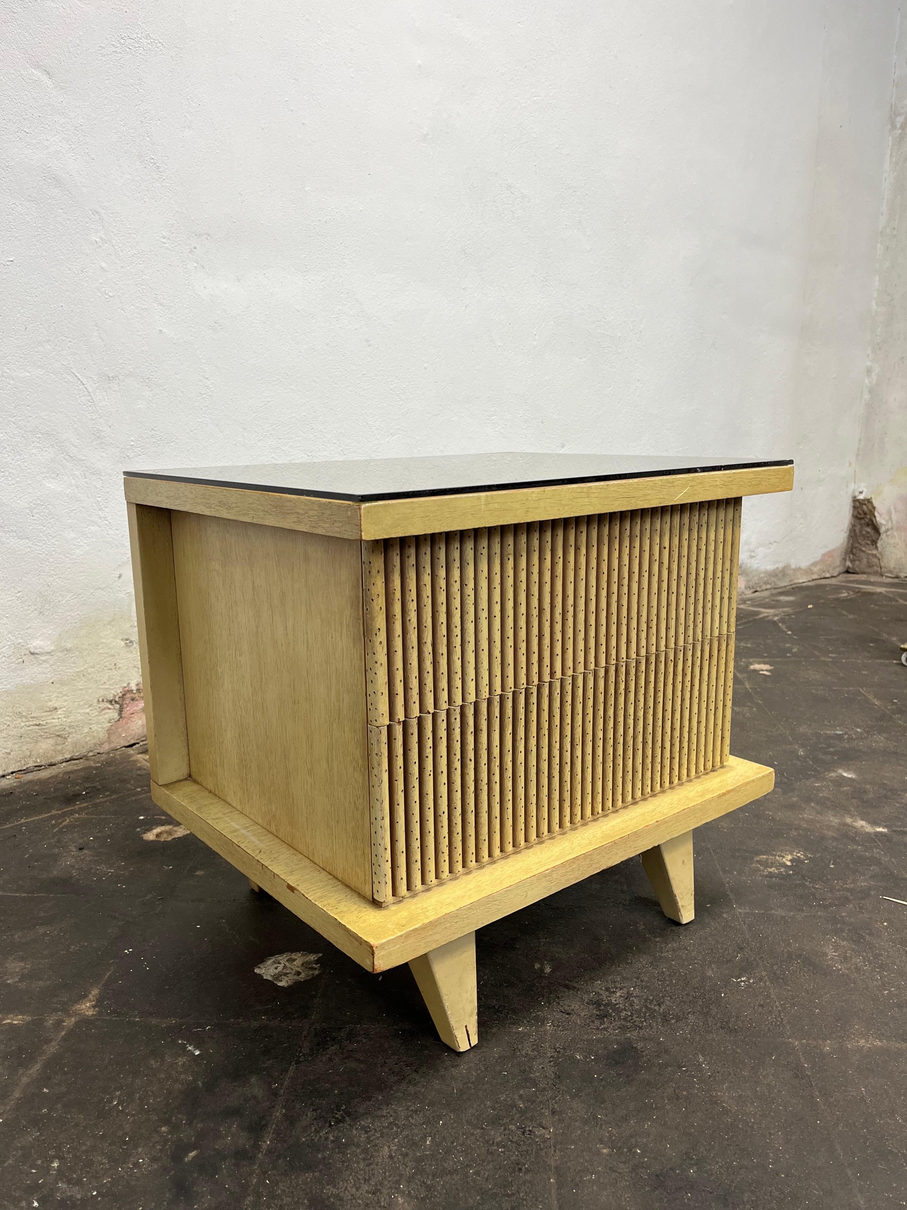 Mid-Century Modern Bleached Philippine Mahogany Nightstand by American of Martinsville For Sale