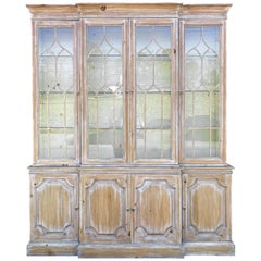 Bleached Pine Chinese Chippendale Style Cabinet by Davis Cabinet Company