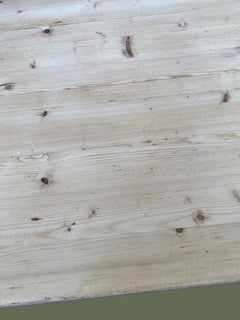 Bleached Pine Coffee Table, Cylindrical Legs, France, 1970s