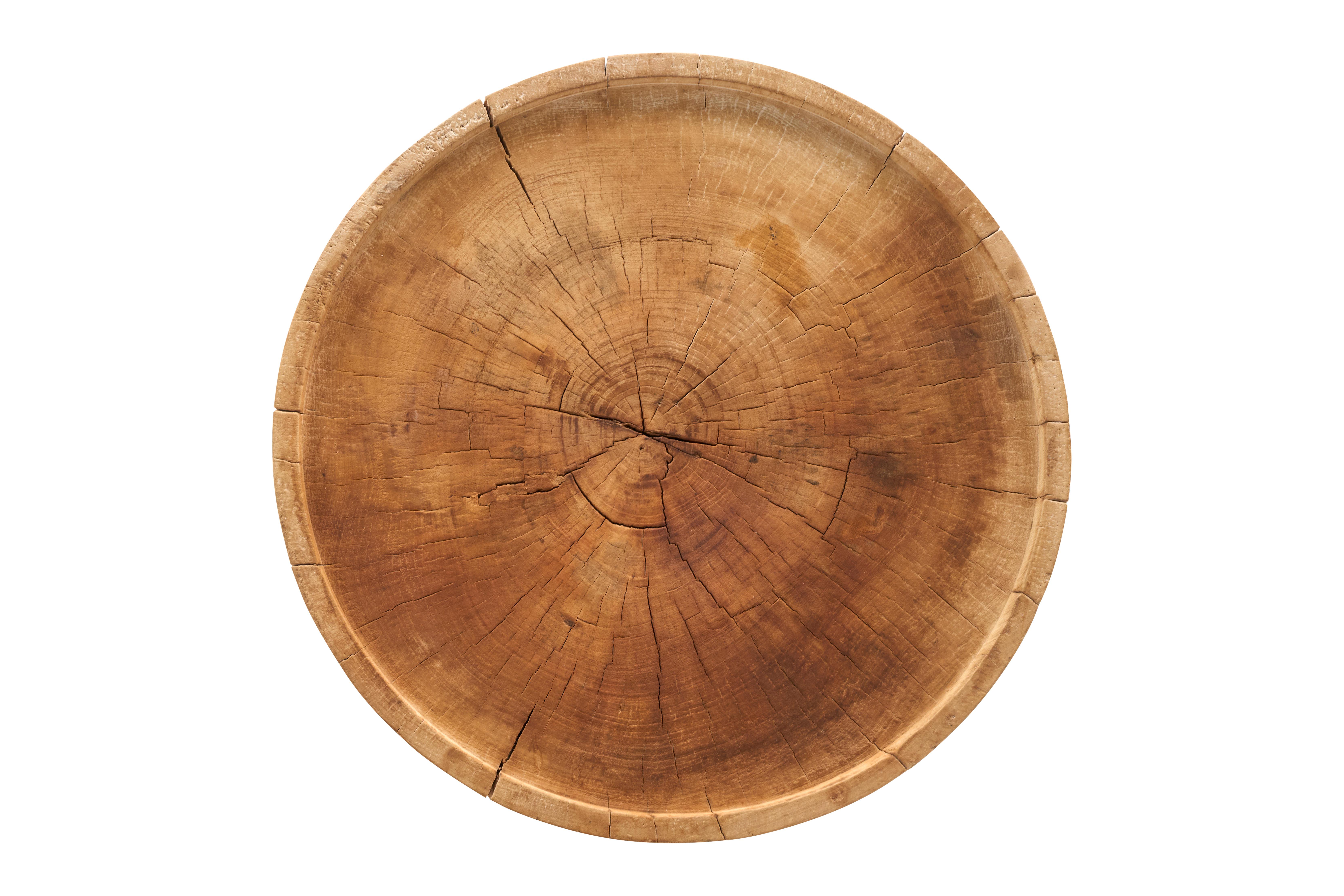 Organique Table d'appoint ronde blanchie en vente