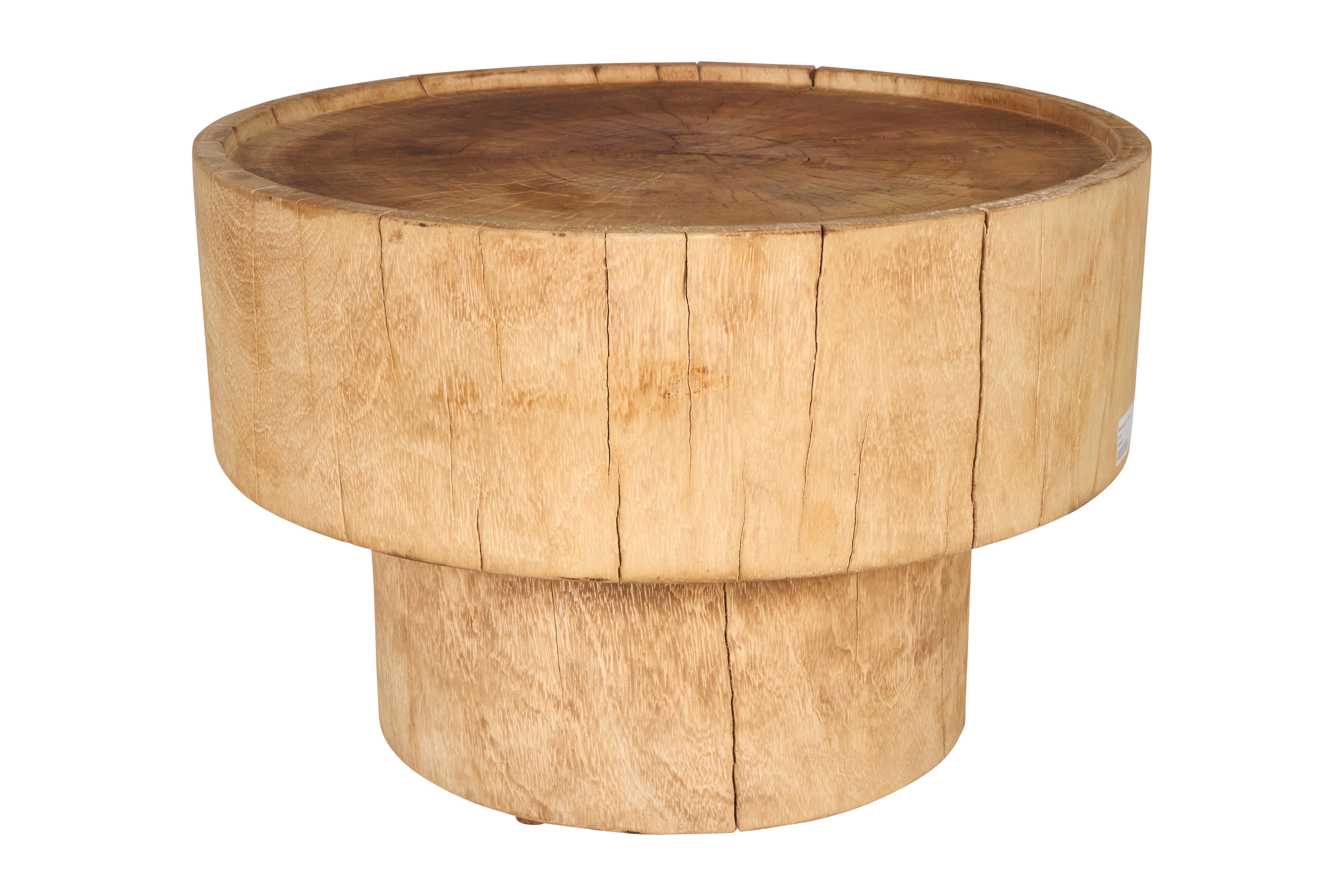 Table d'appoint ronde blanchie Bon état - En vente à Dallas, TX