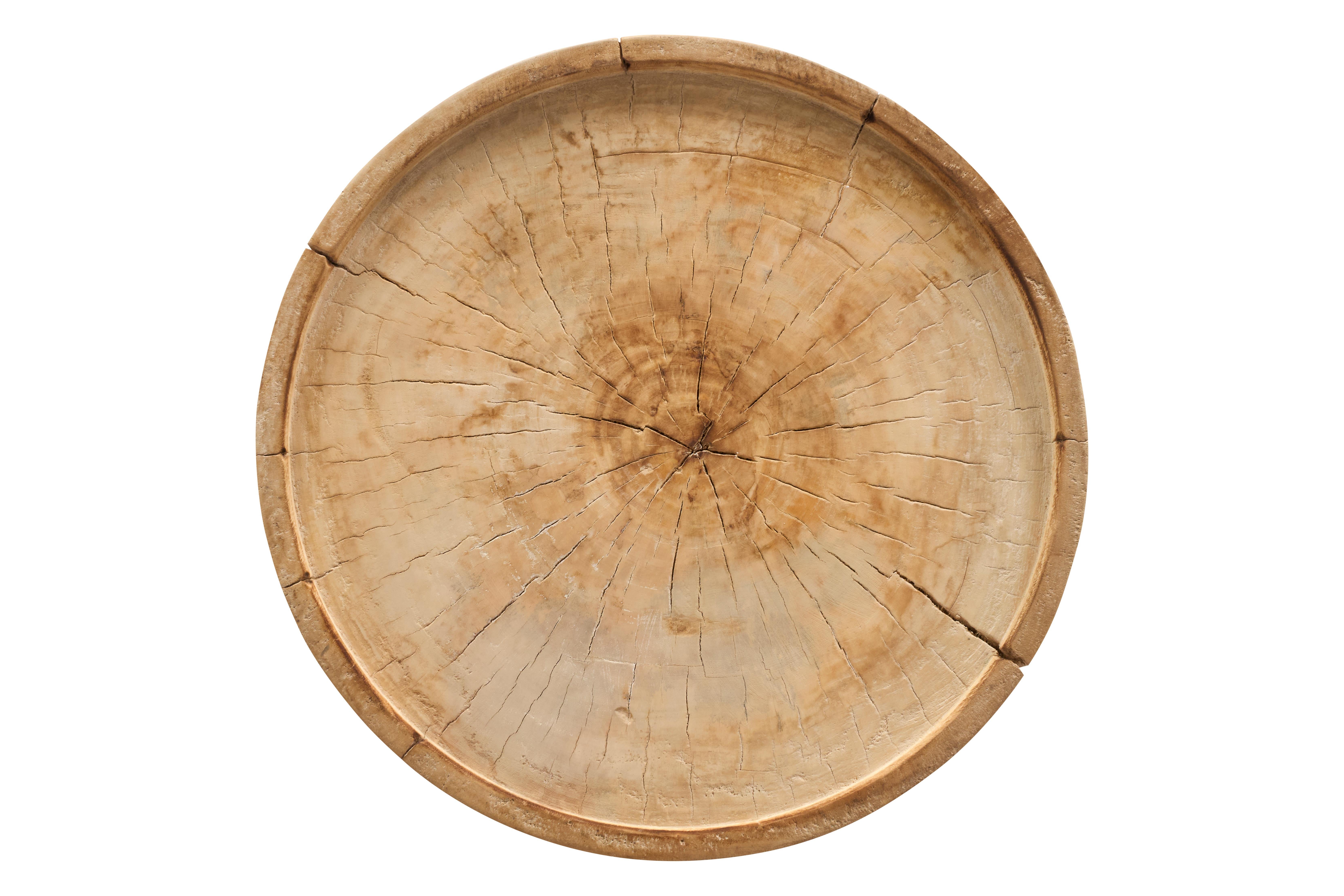 Table d'appoint ronde blanchie en vente 1