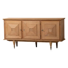 Bleached Solid Oak Cabinet, France, 1940s