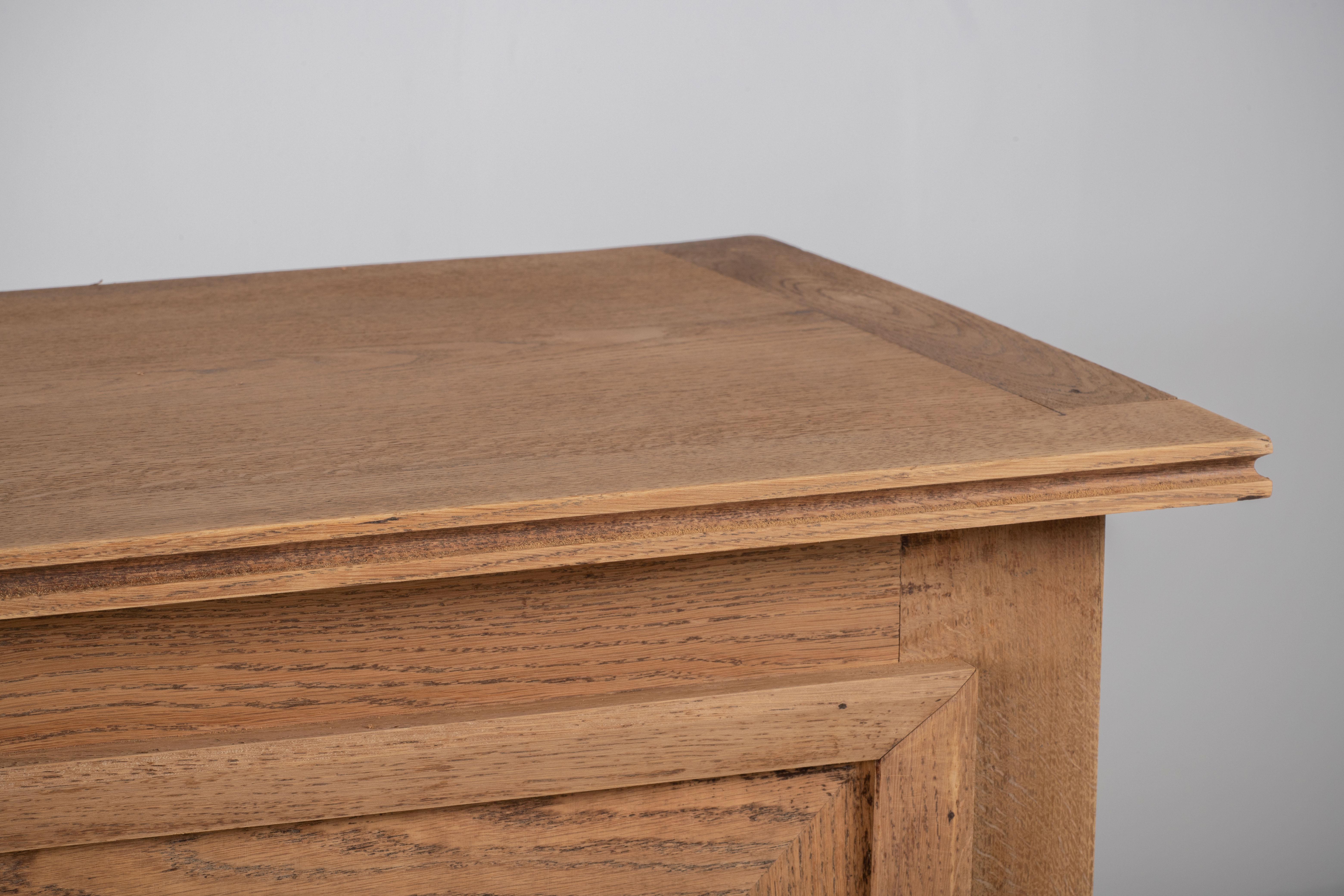 Bleached Solid Oak Credenza, France, 1940s 9