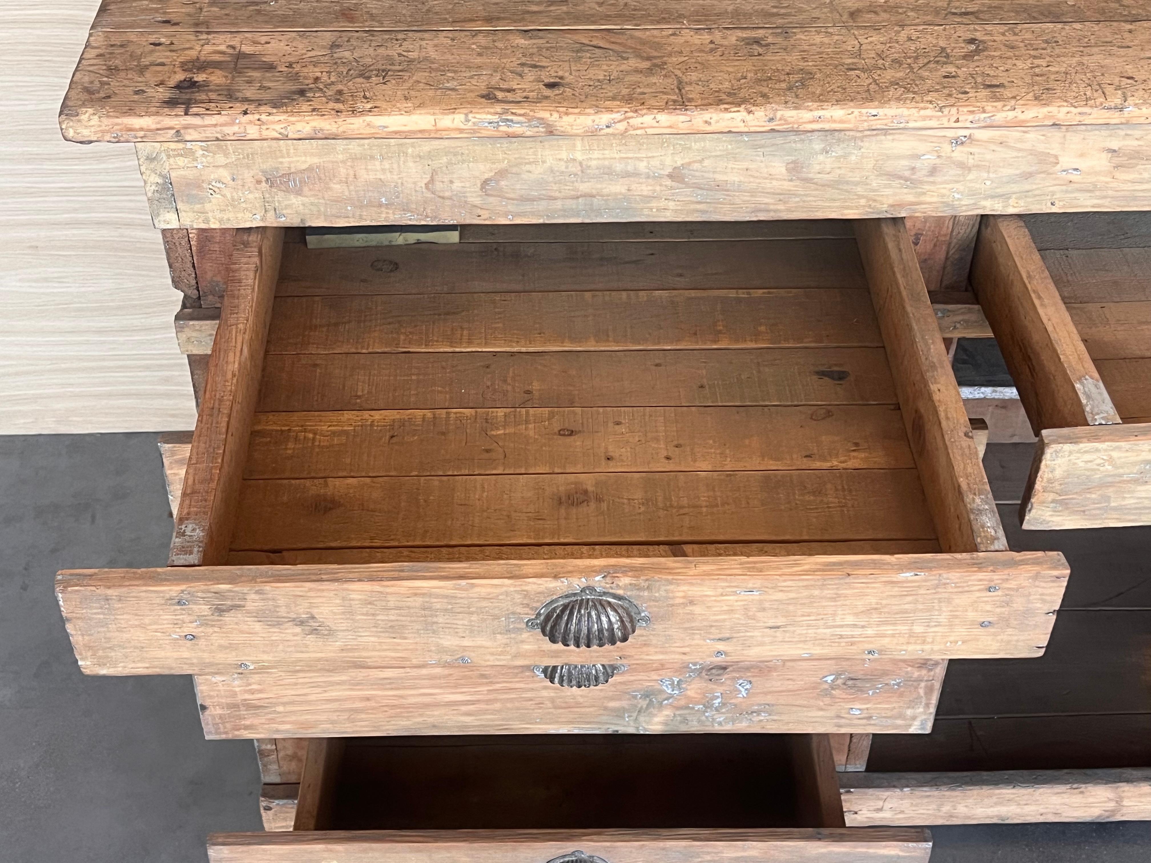 Bleached Spanish Pine Cabinet with drawers and Door, circa 1840-60 For Sale 5