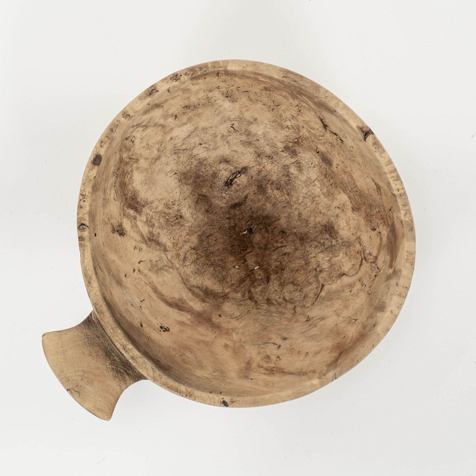 19th Century Bleached Swedish Lapland Ale Bowl with Handle For Sale