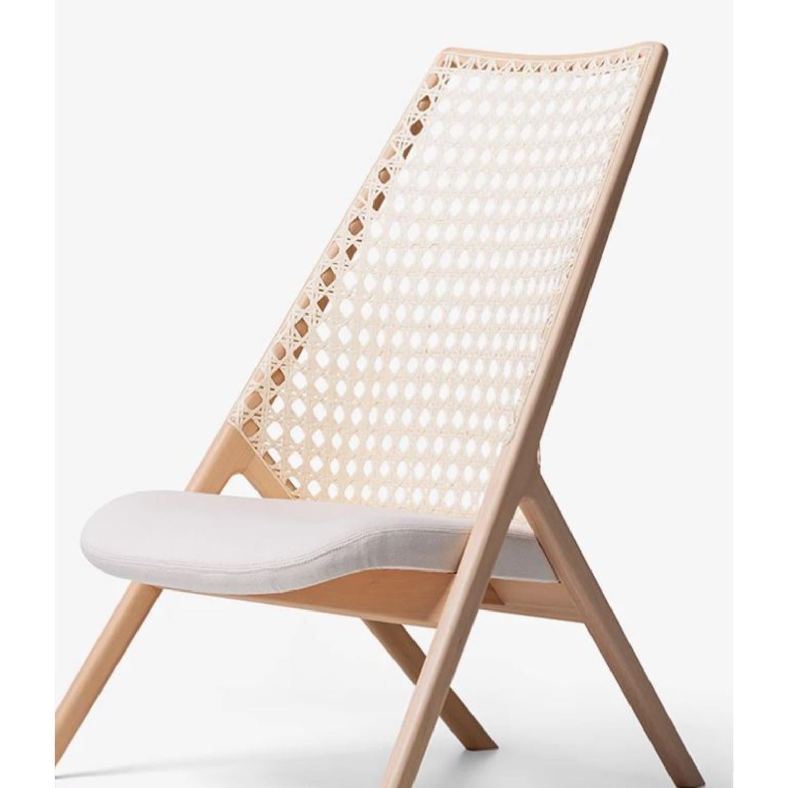 Post-Modern Bleached Tauari Tela Lounge Chair by Wentz For Sale