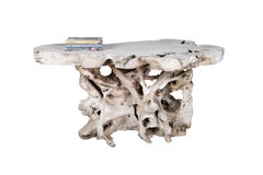 Gebleichtes Teakholz Organic Form Konsole