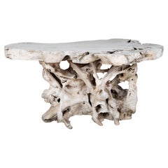 Gebleichtes Teakholz Organic Form Konsole
