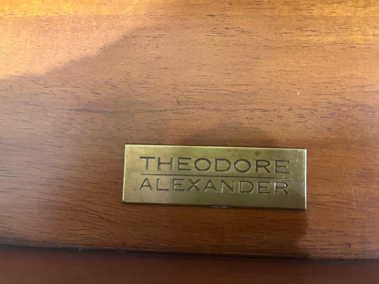 Bleached Theodore Alexander Demilune Cabinet For Sale 3