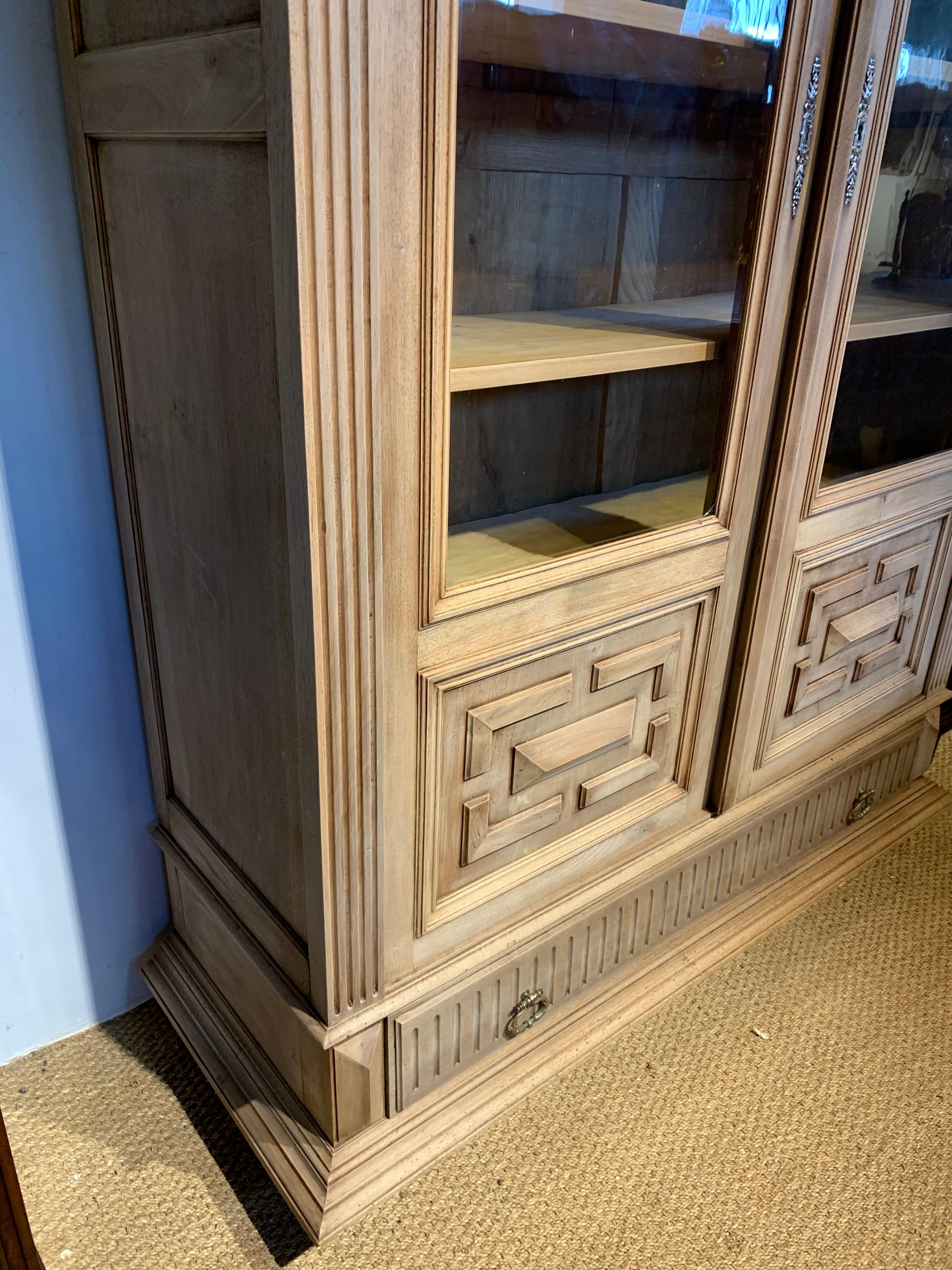 Late 19th Century Bleached Walnut Bookcase