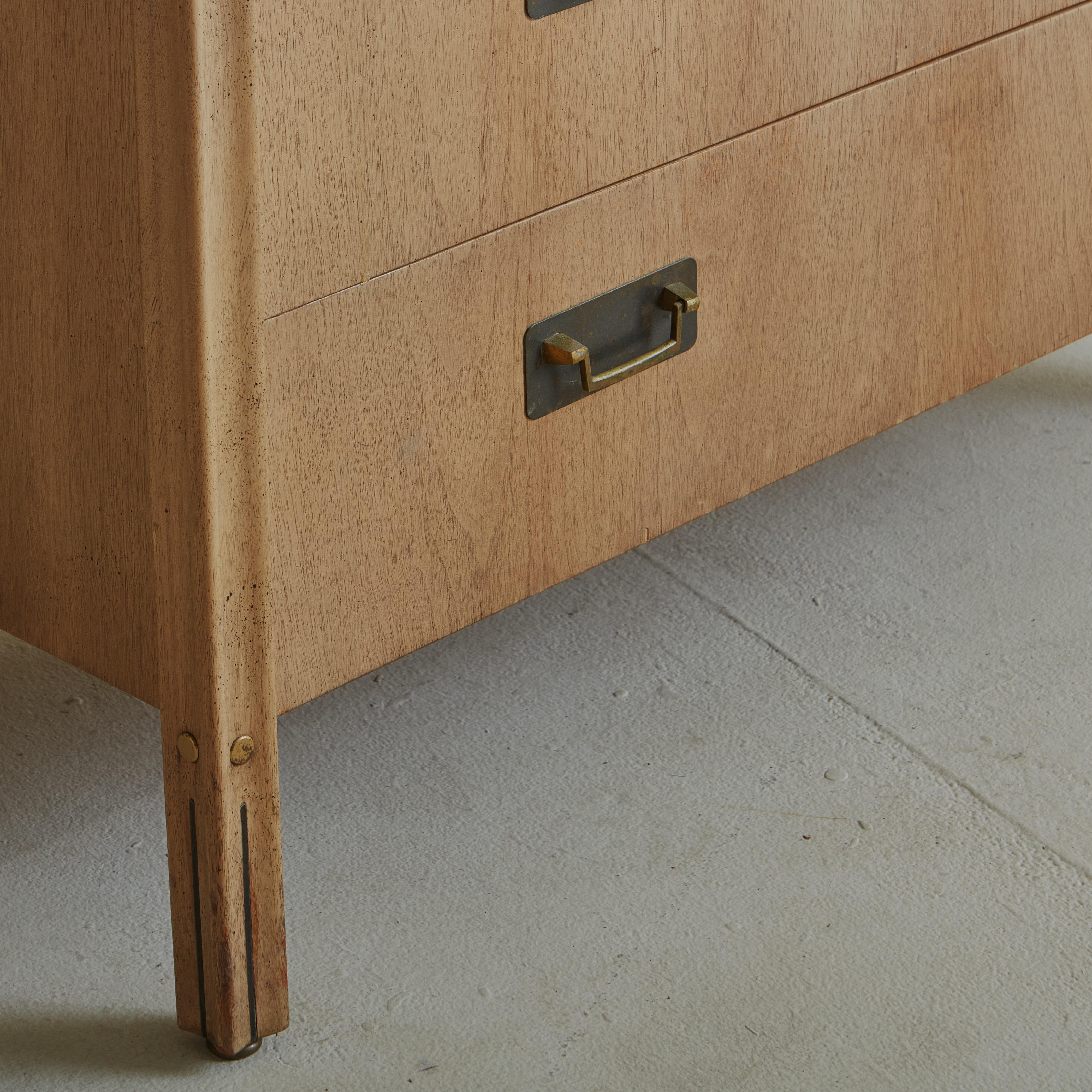 Bleached Walnut Chest of Drawers with Travertine Top by Gerry Zanck for Gregori For Sale 5