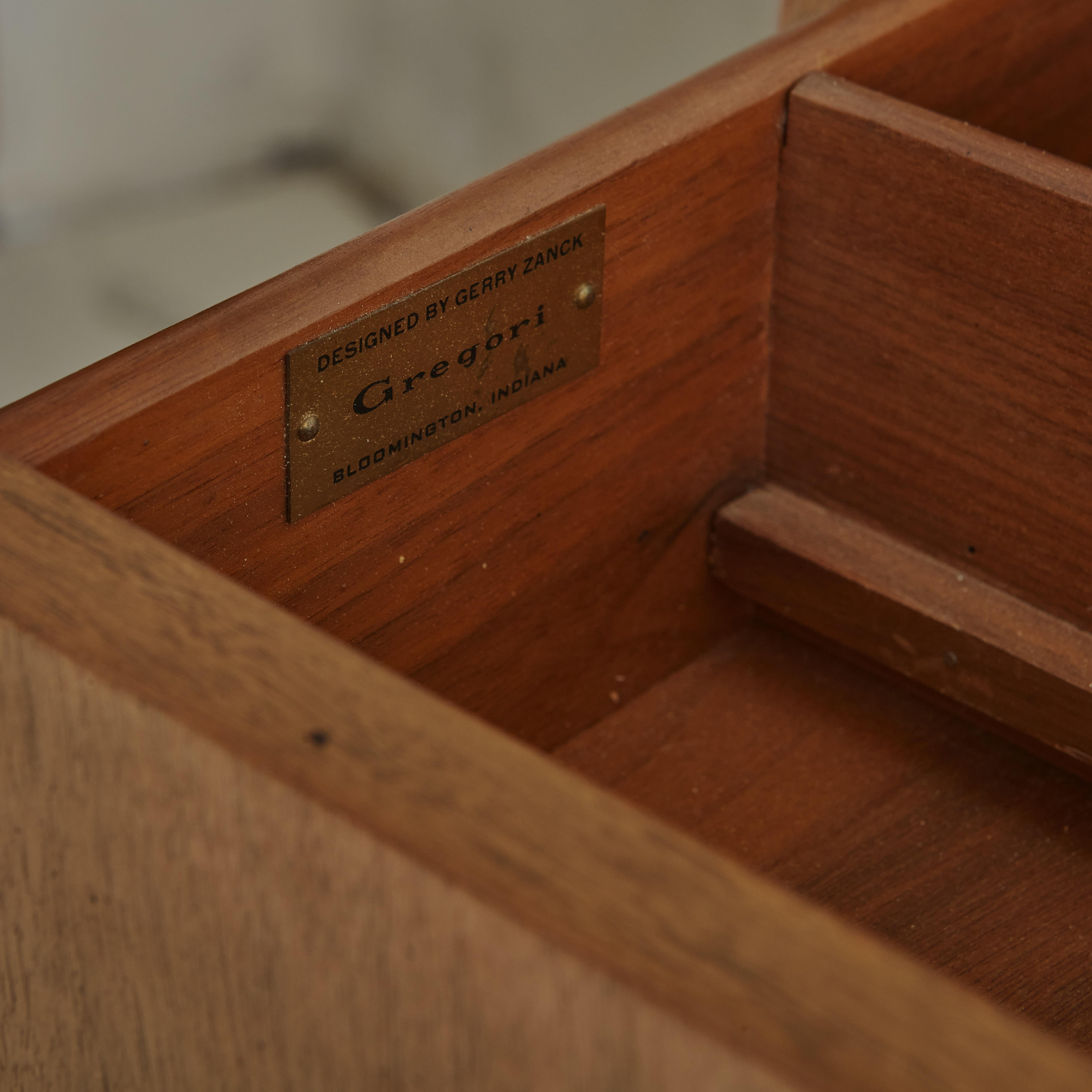 Bleached Walnut Chest of Drawers with Travertine Top by Gerry Zanck for Gregori For Sale 7