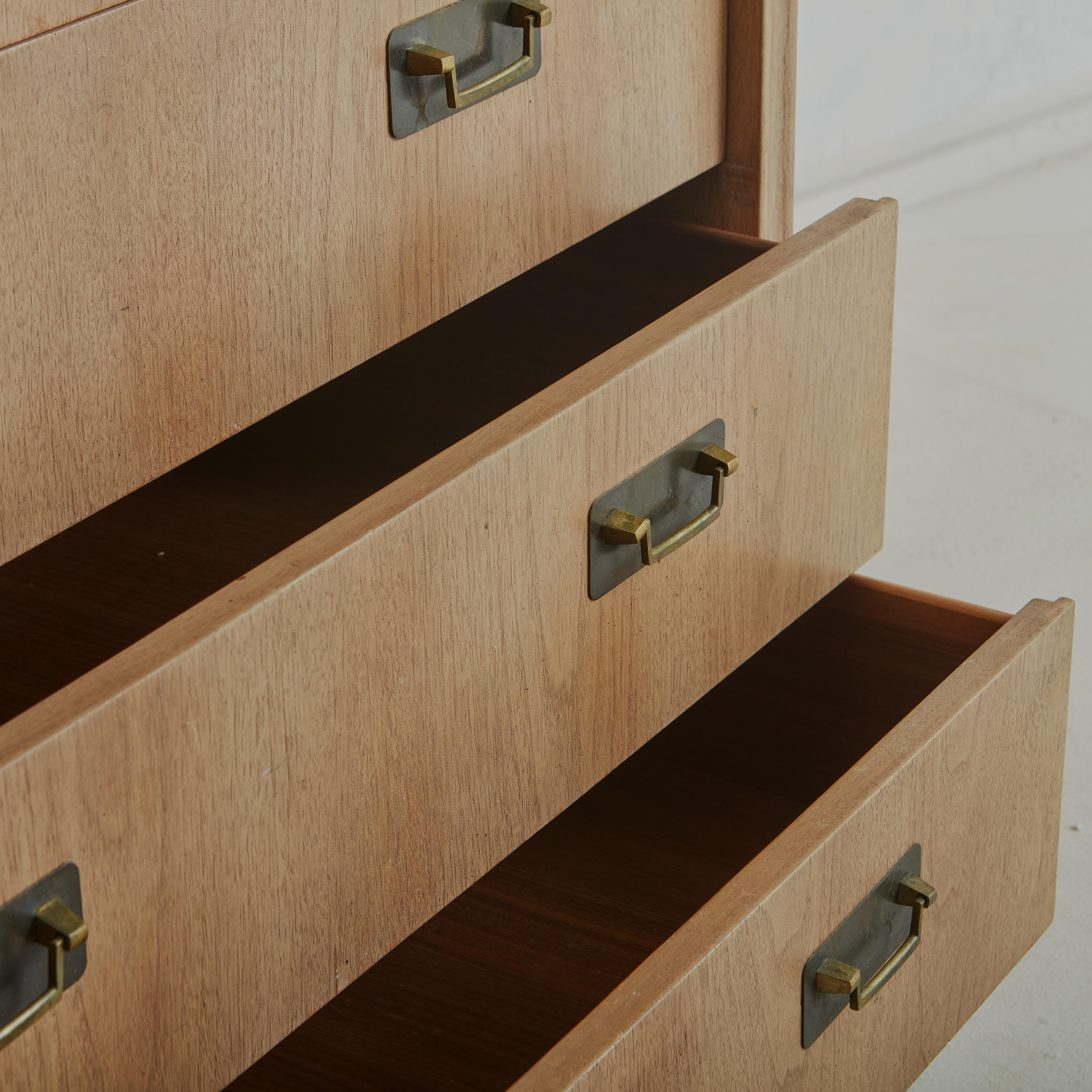 Bleached Walnut Chest of Drawers with Travertine Top by Gerry Zanck for Gregori For Sale 11