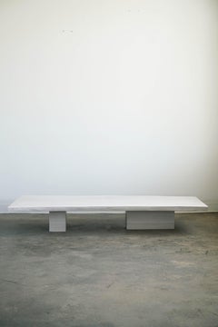 Table basse en dalle de noyer blanchi de Last Workshop, 2021
