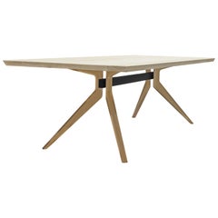 Bleached White Oak Dutch Table with Blackened Steel by Mark Jupiter