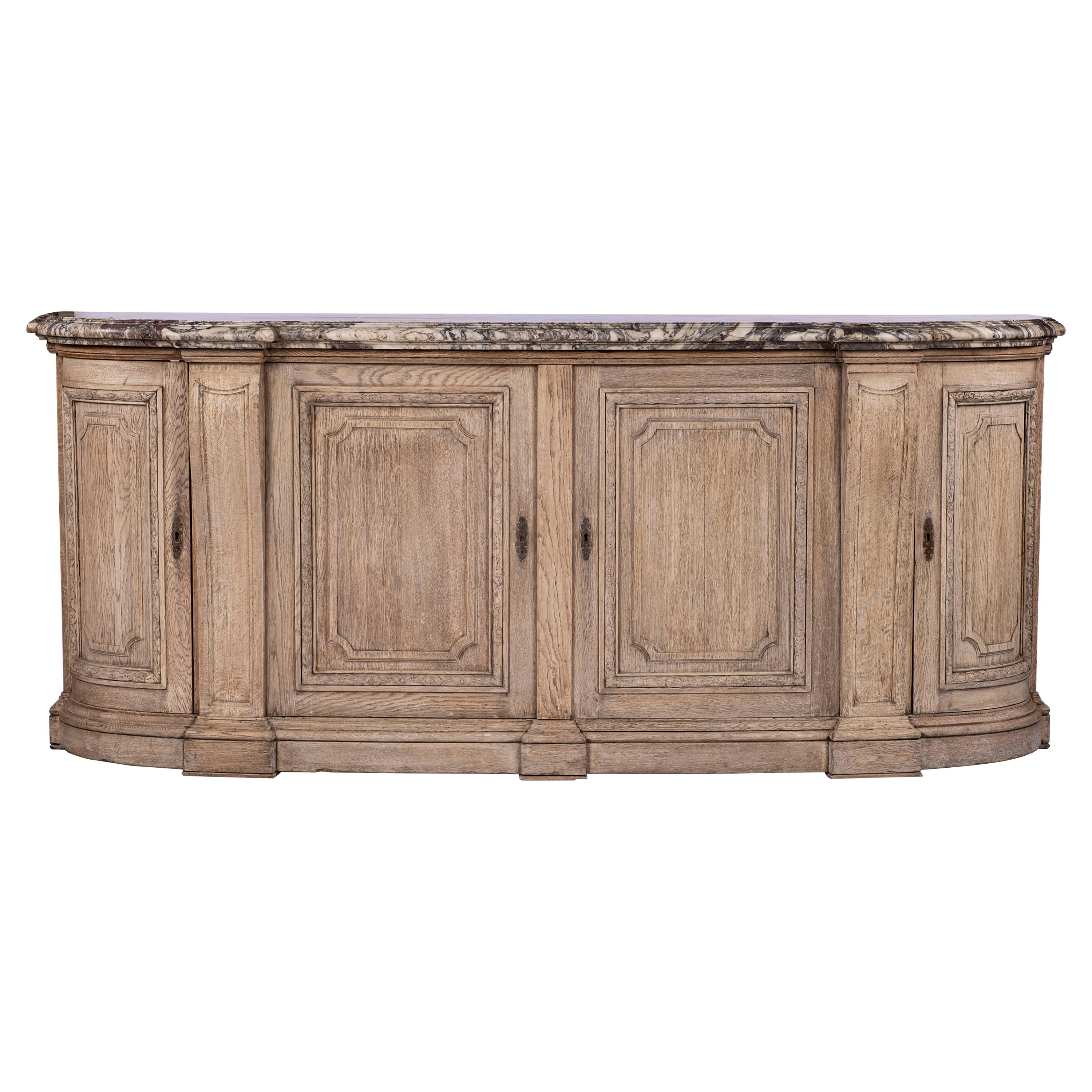 Bleached Wood 19th Century French Buffet