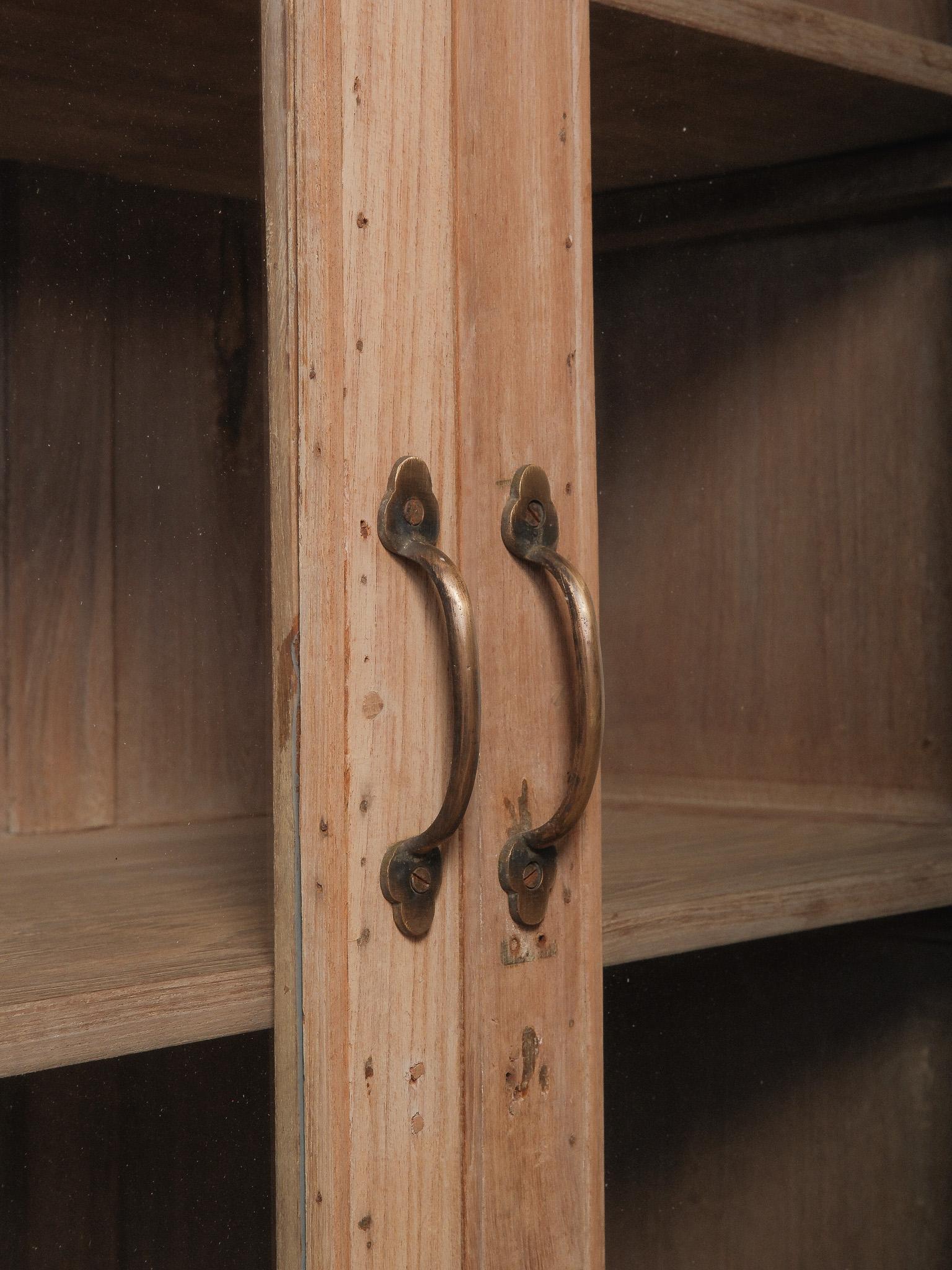 Bleached Wood Glass-Front Display Cabinet For Sale 3