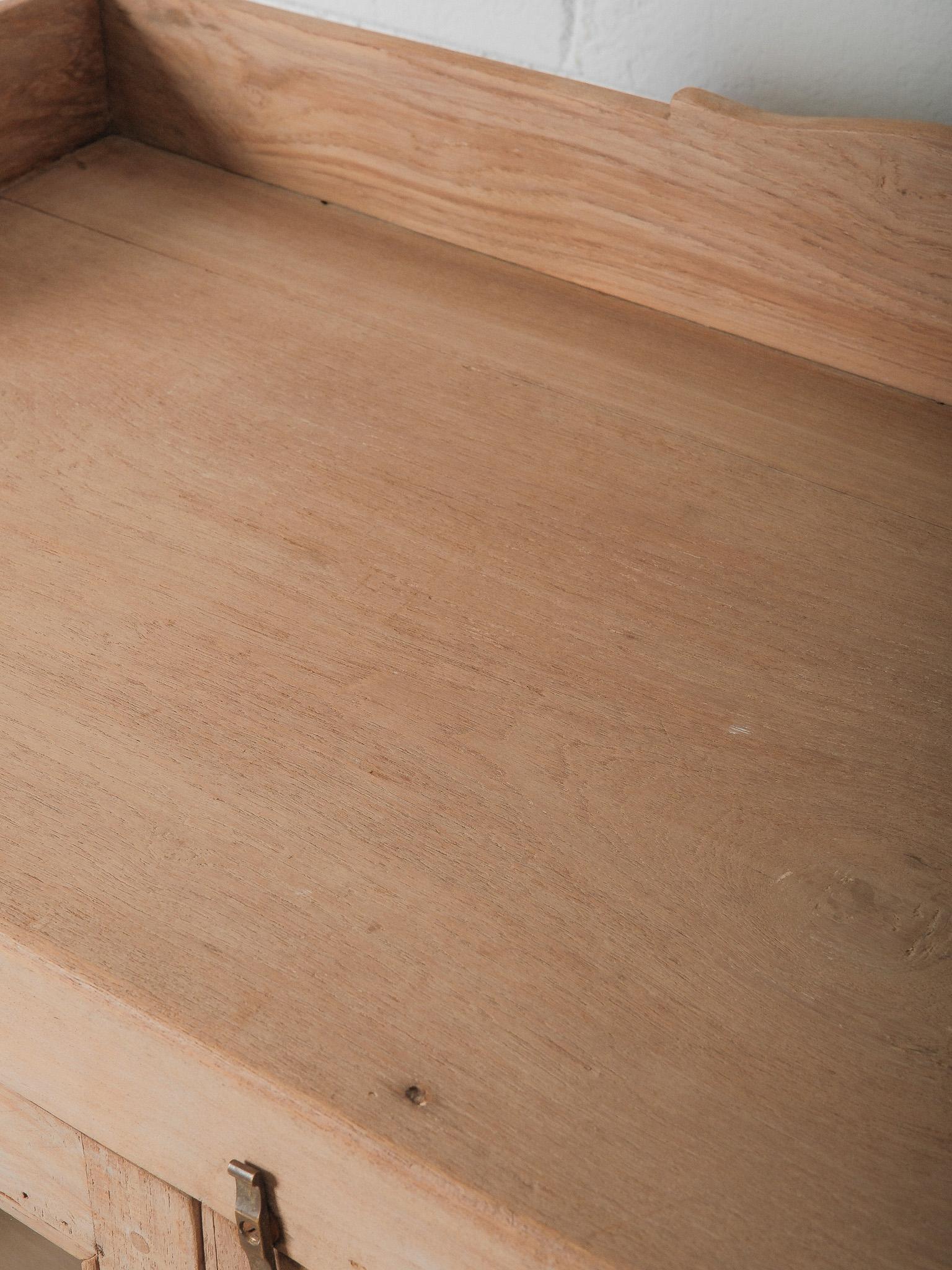 Bleached Wood Glass-Front Display Cabinet For Sale 4