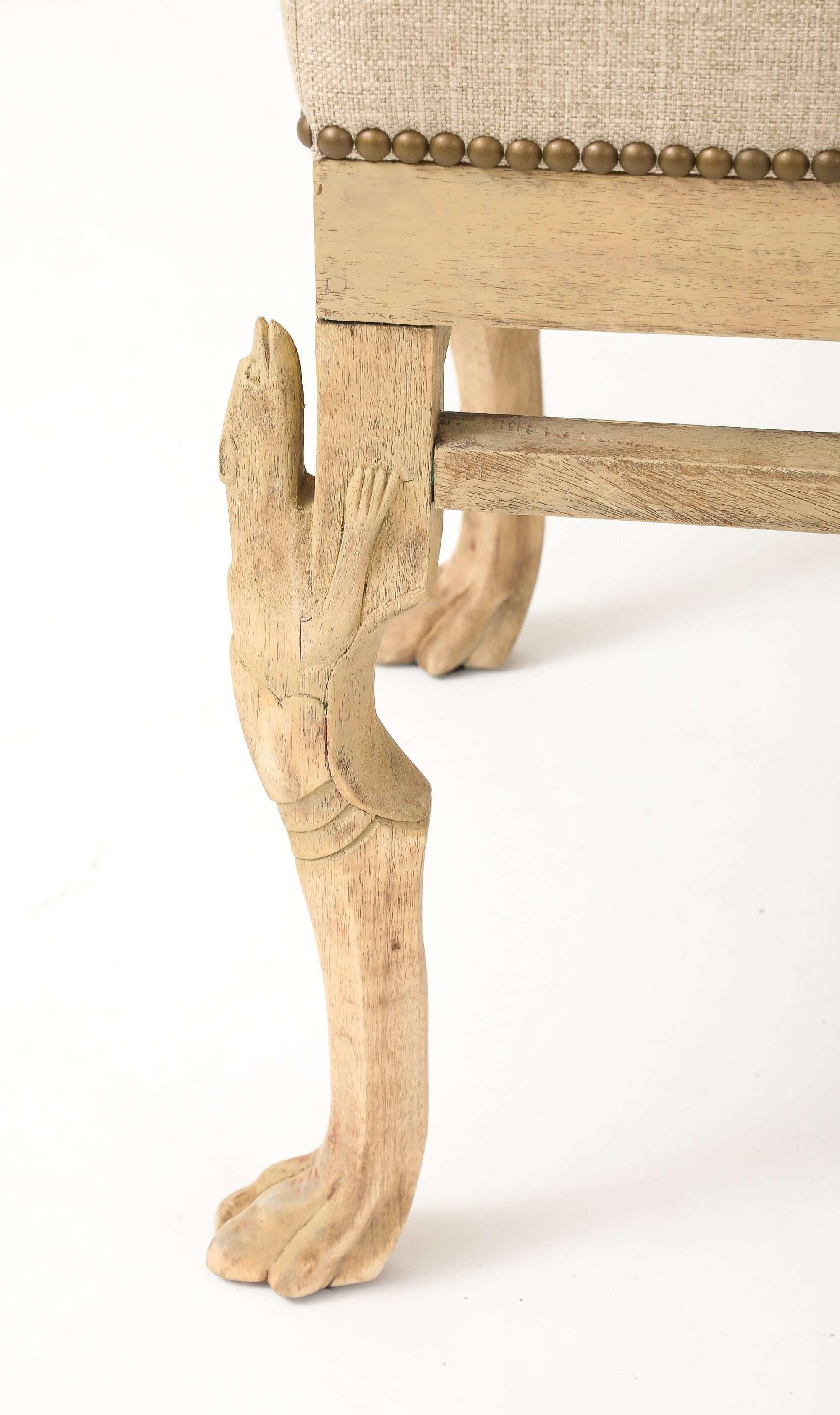 North American Bleached Wood Hoofed-Foot Ottomans For Sale
