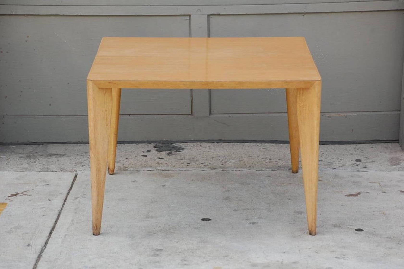 Bleached Wood Modernist Coffee/Side Table In Excellent Condition For Sale In Los Angeles, CA
