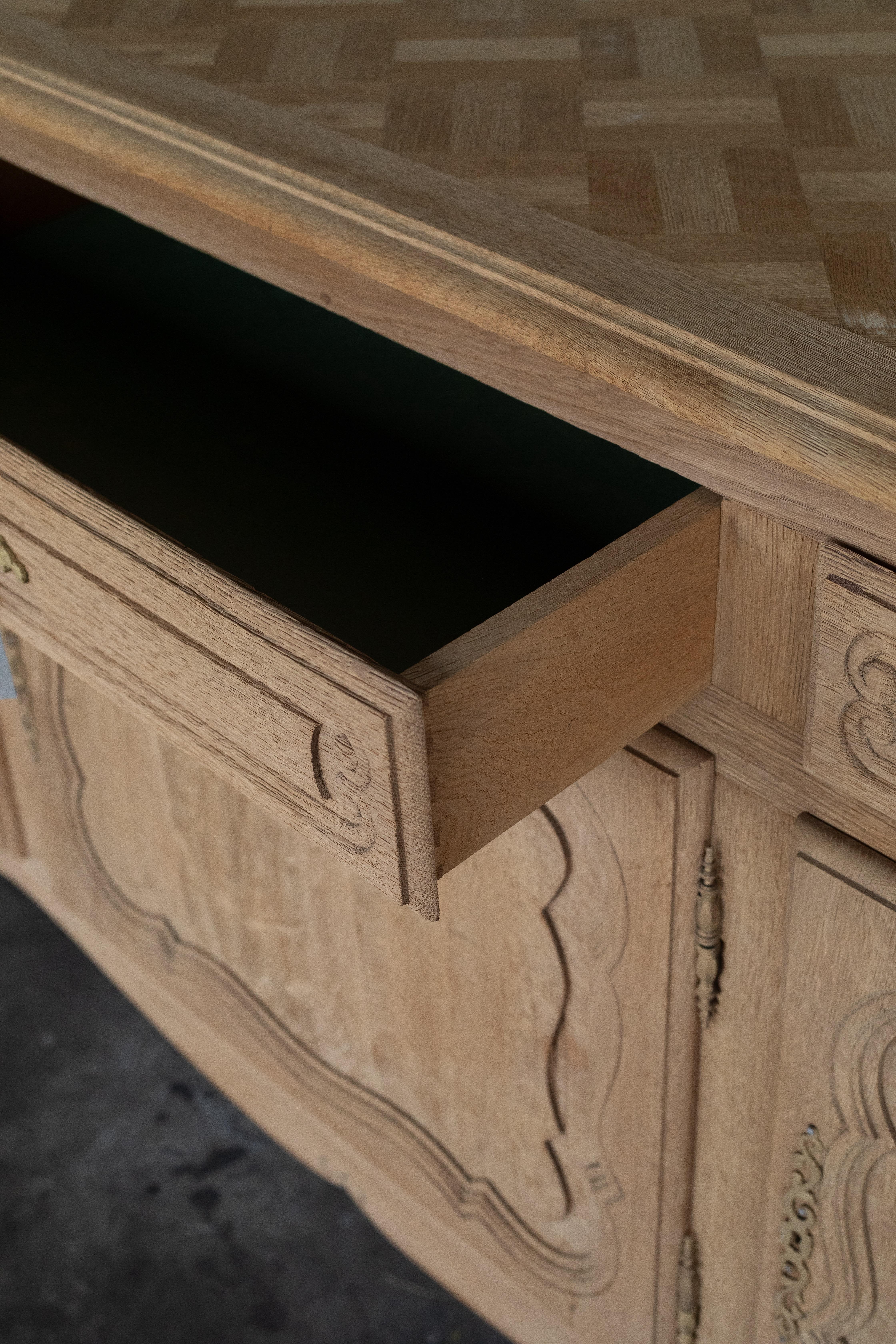 20th Century Bleached Wood Sideboard For Sale