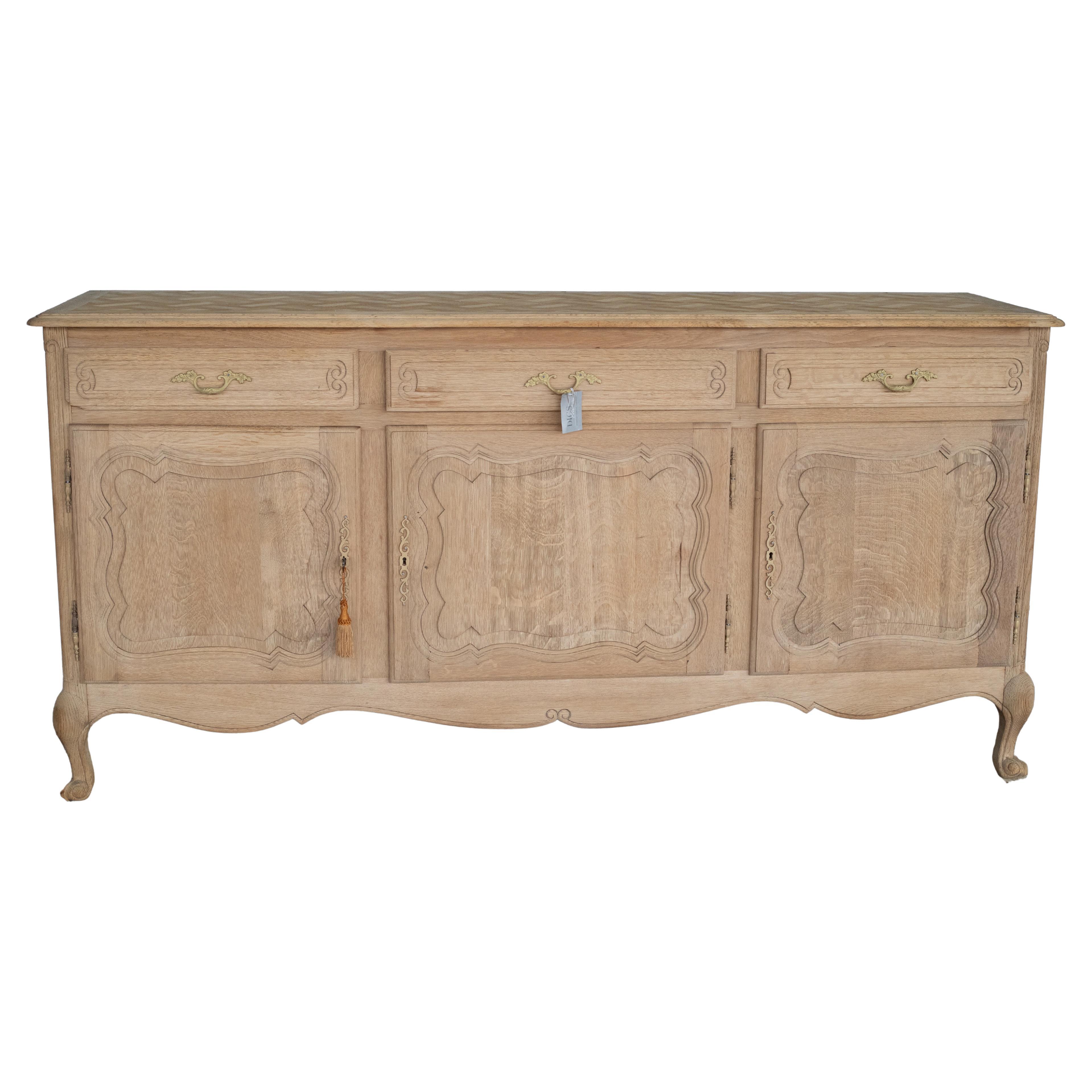 Bleached Wood Sideboard For Sale