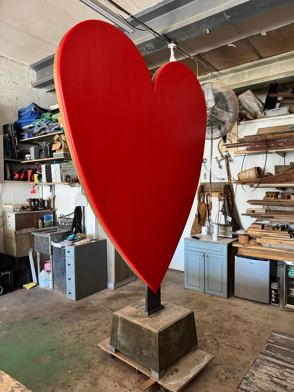 Rafael spent most of his career designing furniture and manufacturing handmade items. Over the past few years, he has evolved into artistic pieces and now into sculpture work with the Bleeding Heart. Rafael is especially proud of this piece. As a