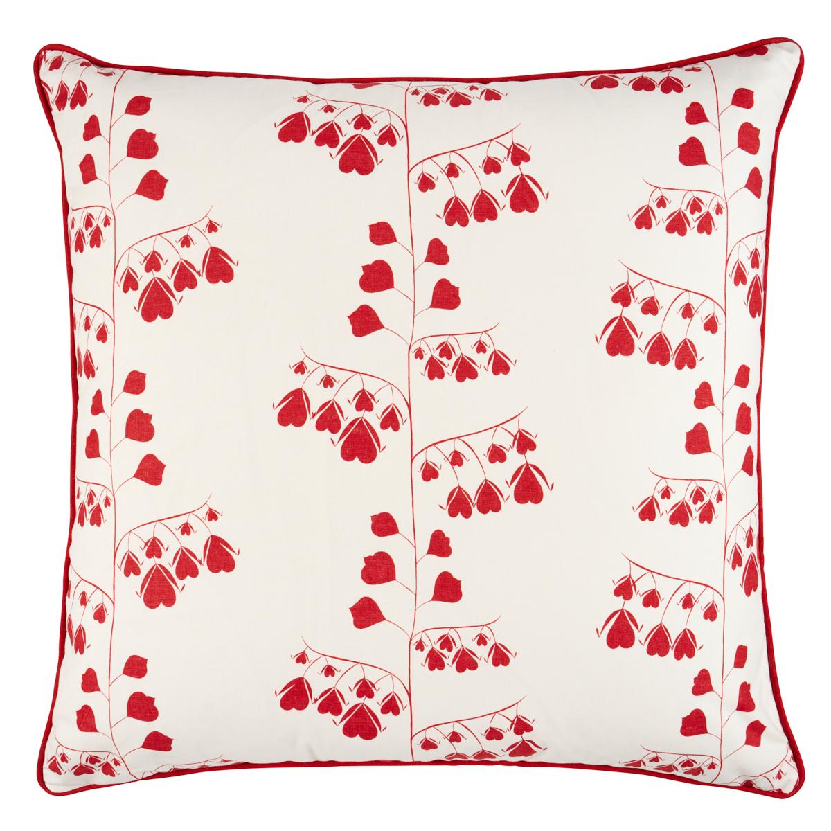 Bleeding Hearts Pillow in Red 24 x 24" For Sale