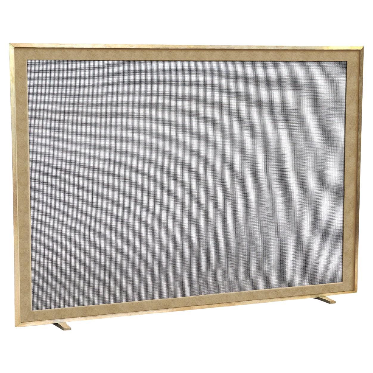 Bleeker Fireplace Screen in Aged Gold For Sale