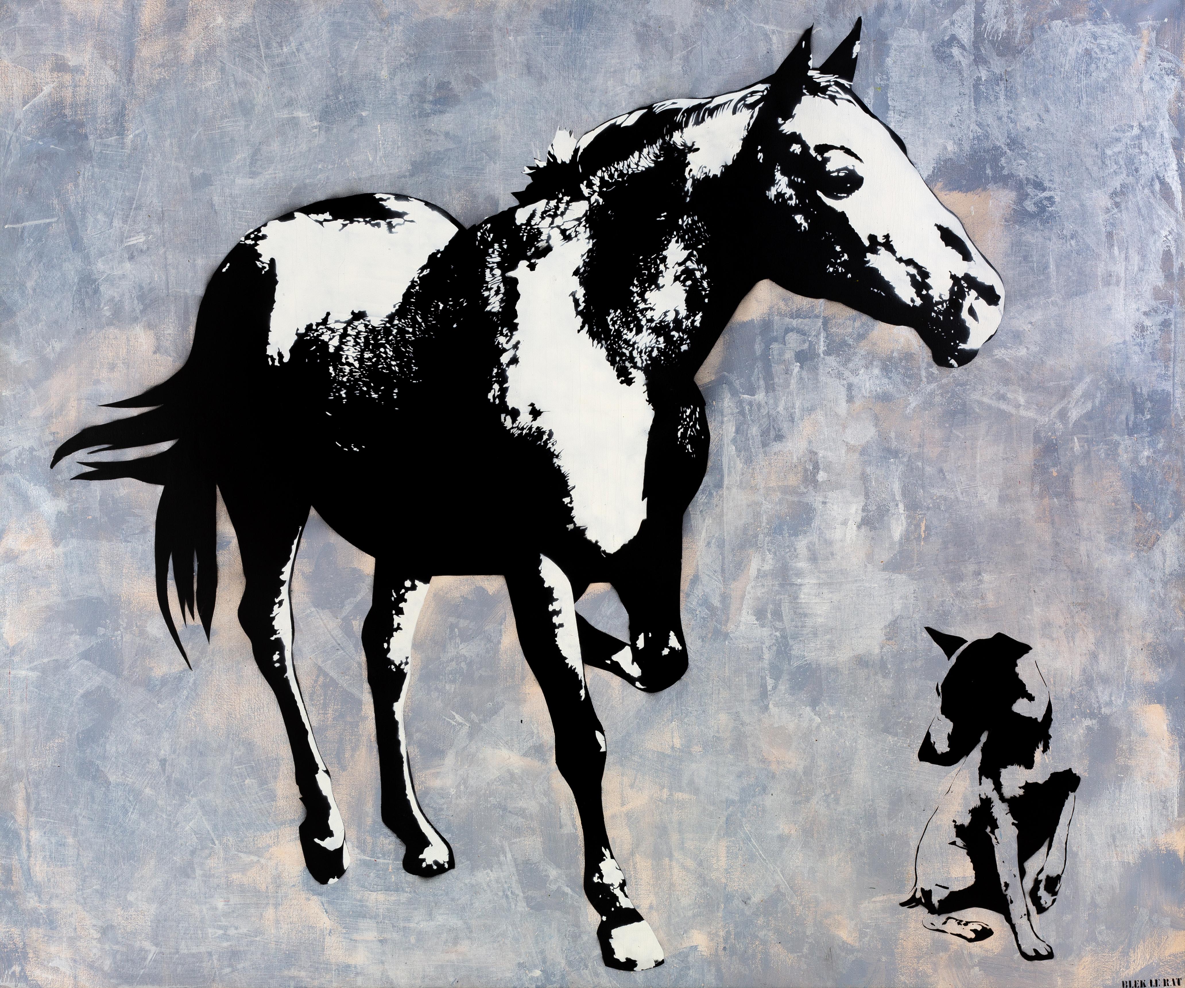 Dog & Pony Show - Street Art Painting by Blek Le Rat