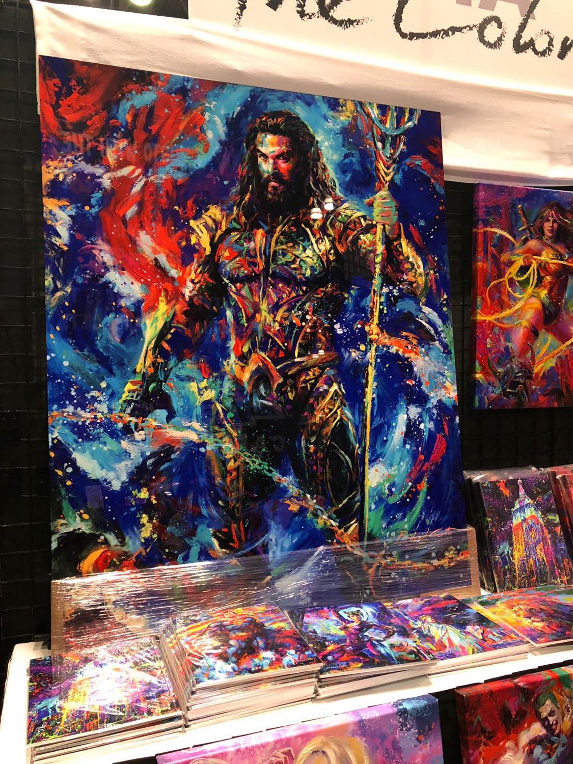 Aquaman - oil on canvas painting of Jason Momoa as 