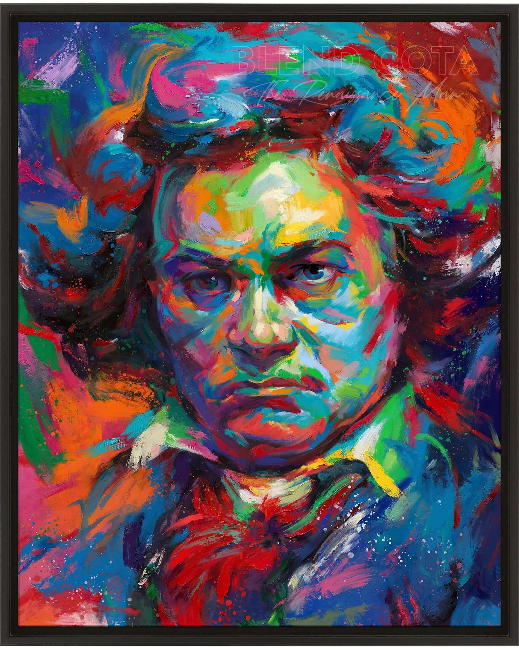 Beethoven – Originales Gemälde in Öl auf Leinwand (Expressionismus), Painting, von Blend Cota
