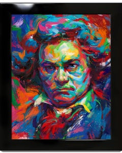 Beethoven - Peinture à l'huile originale sur toile