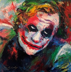 DC Comics Heath Ledger als Joker – Gemälde in Öl auf Leinwand – von Blend Cota